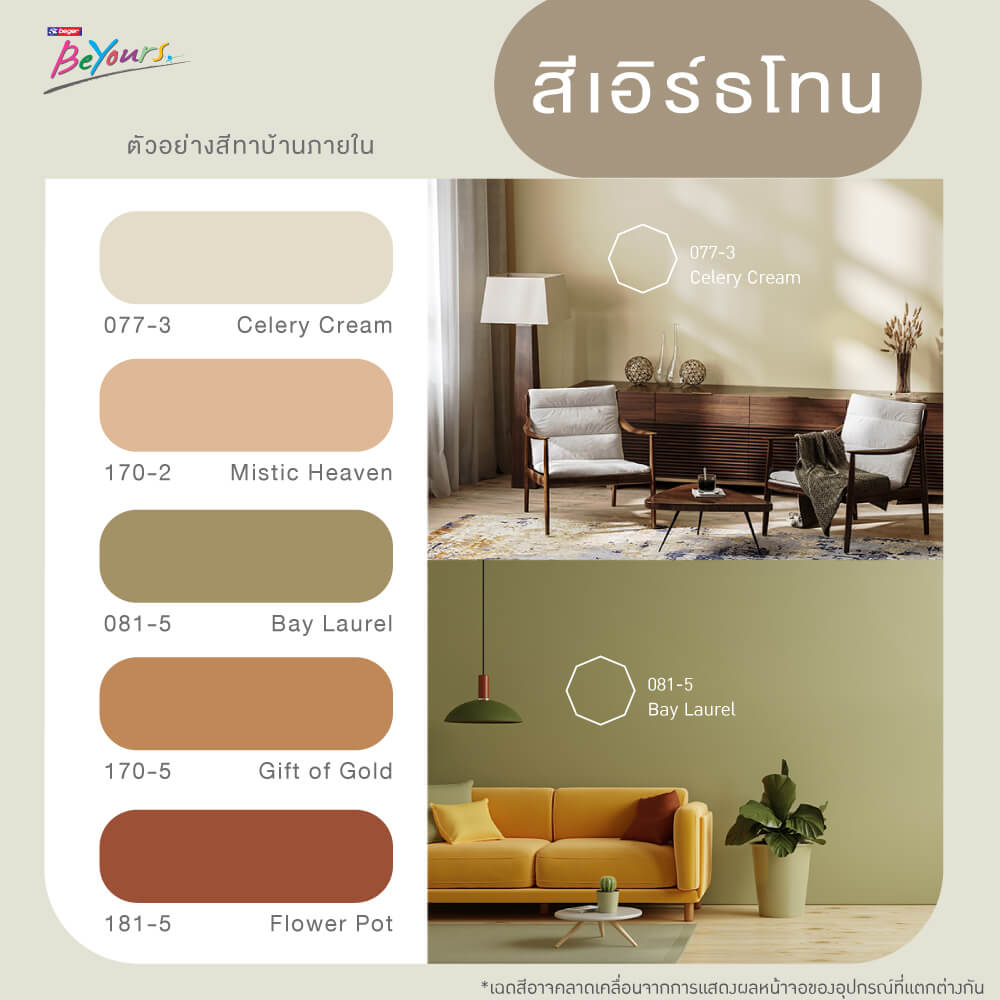 สีทาภายในยอดนิยมล่าสุด สีเอิร์ธโทน