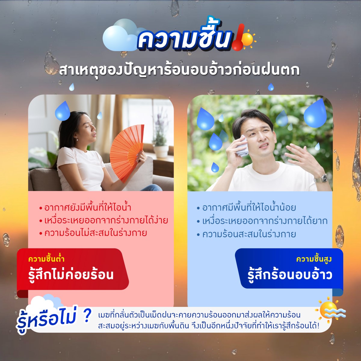 ความชื้นสูง vs ความชื้นต่ำ