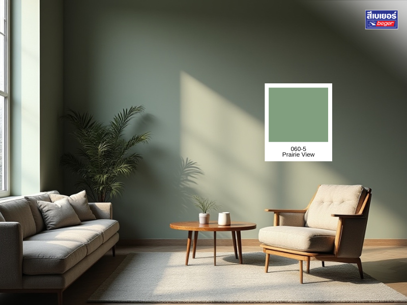 ห้องนั่งเเล่นสีเขียวเข้ม