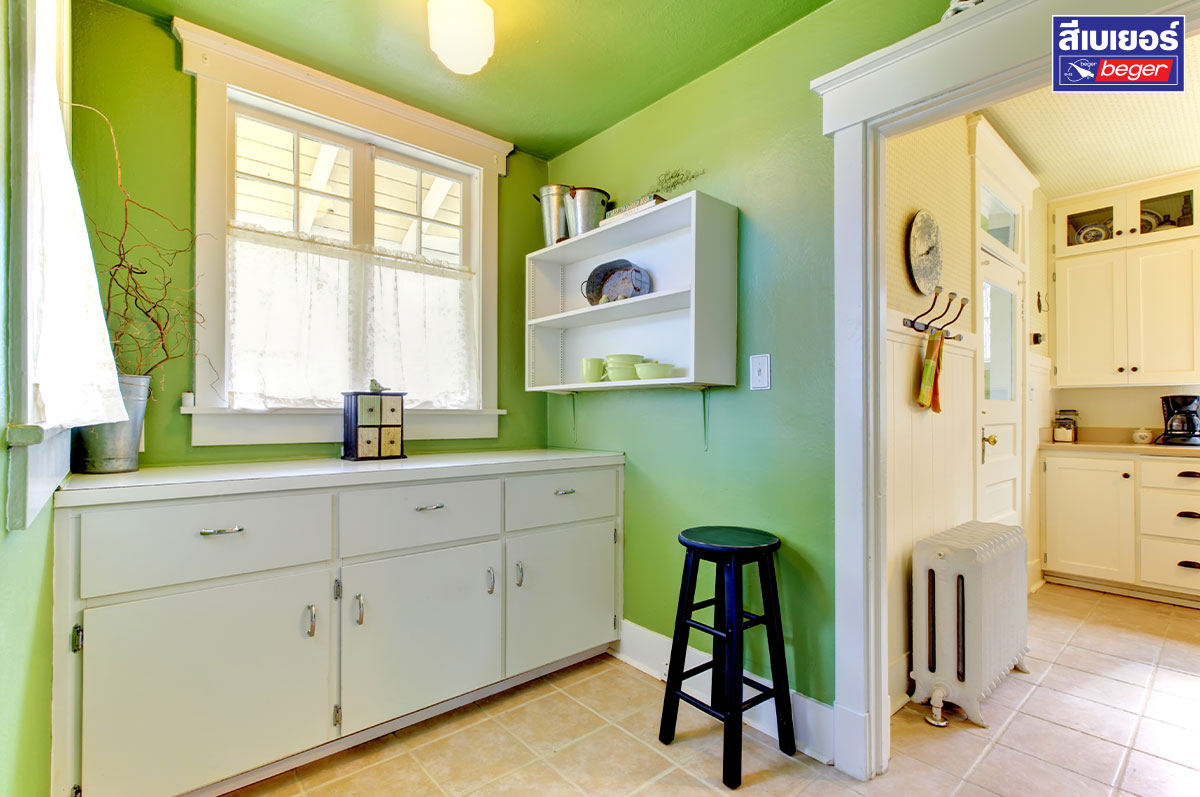 ตัวอย่างห้องครัวสีเขียว