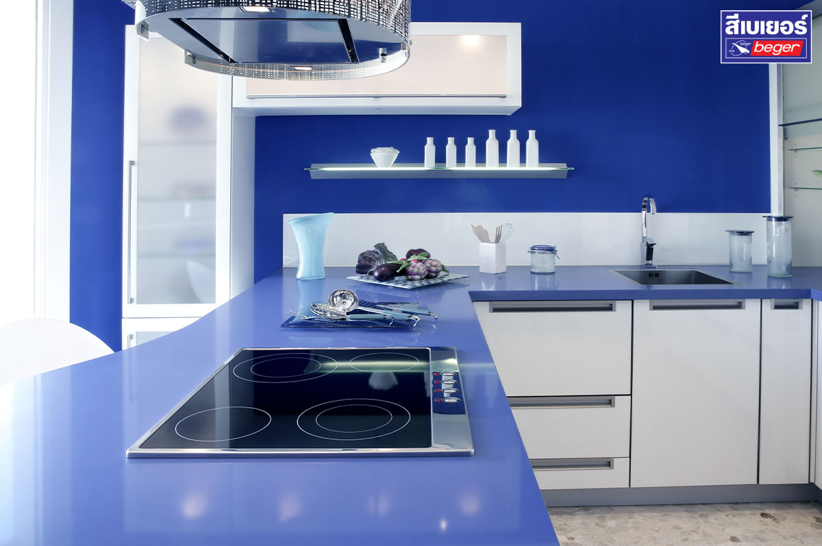 ตัวอย่างห้องครัวสีฟ้า