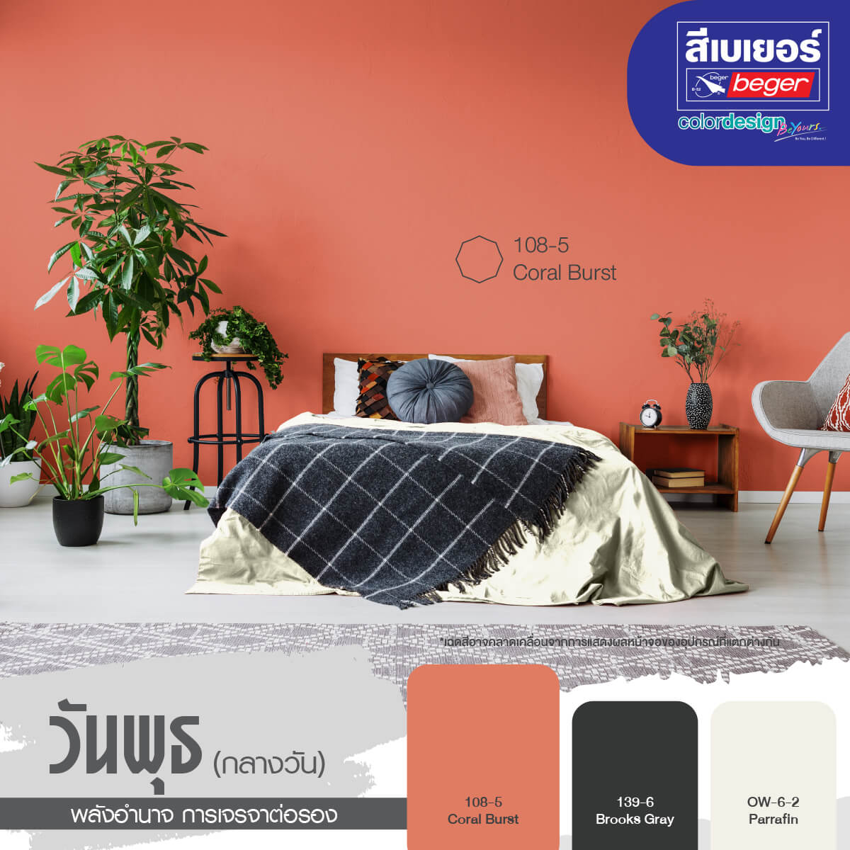 สีห้องเสริมดวงคนเกิดวันพุธกลางวัน